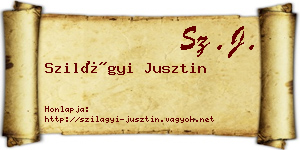 Szilágyi Jusztin névjegykártya