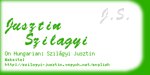jusztin szilagyi business card